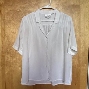Vintage White Button Down Blouse